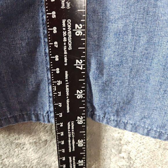 Eloquii Sz 24 Blue Blouse Cotton NEW - Picture 2 of 9